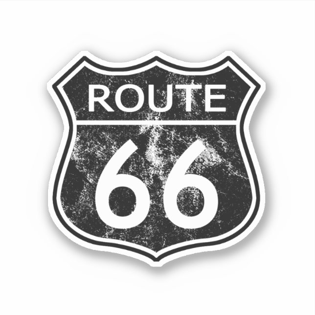 Staat Route 66 Reiseaufkleber verblasst Aufkleber (Vorderseite)