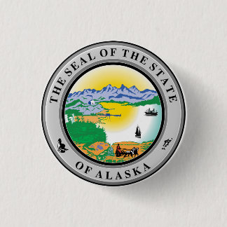 Staat Siegel Alaska Button