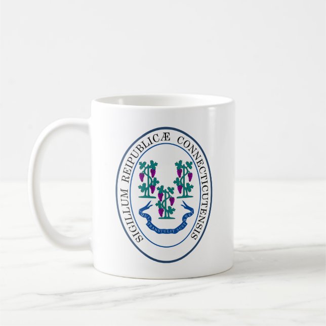 Staat Siegel Connecticut, USA Kaffeetasse (Links)