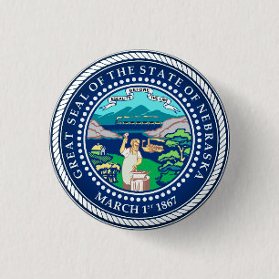 Staat Siegel Nebraska Button