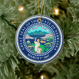 Staat Siegel Nebraska Keramik Ornament