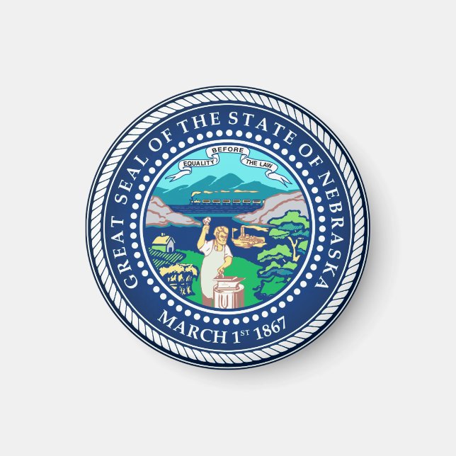 Staat Siegel Nebraska Magnet (Vorne)