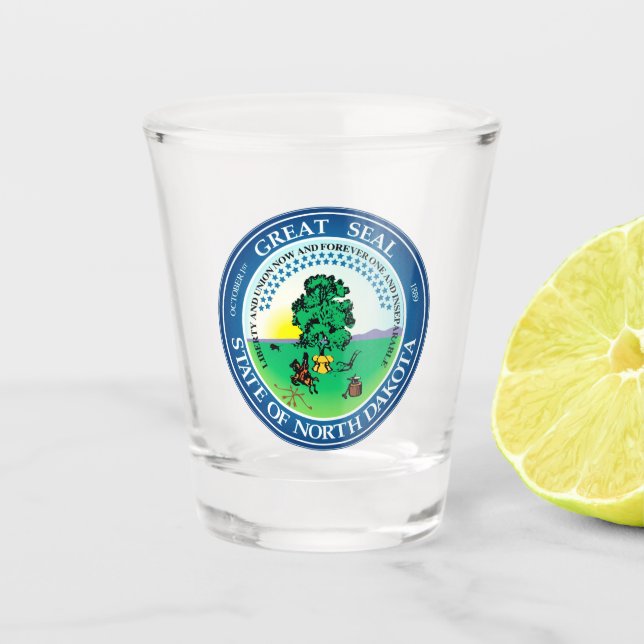 Staat Siegel North Dakota Schnapsglas (Vorderseite)