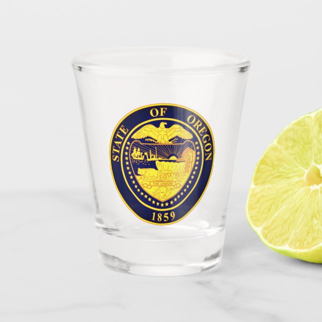 Staat Siegel Oregon Schnapsglas (Vorderseite)