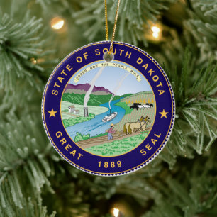 Staat Siegel South Dakota Keramik Ornament