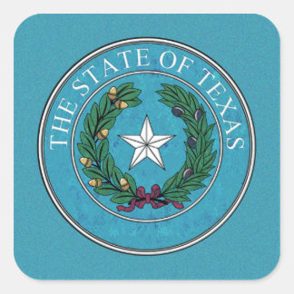 STAAT SIEGEL TEXAS QUADRATISCHER AUFKLEBER