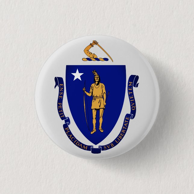 Staat Siegel von Massachusetts Button (Vorderseite)
