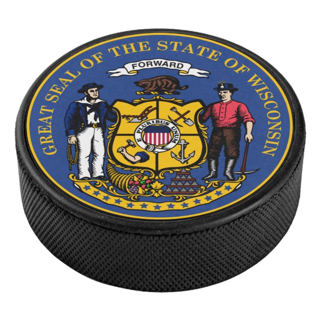 Staat Siegel Wisconsin Eishockey Puck (3/4)