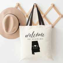 Staat Silhouette Hochzeit Begrüßung Tasche | Alaba