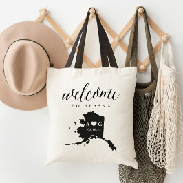 Staat Silhouette Hochzeit Begrüßung Tasche | Alask