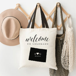 Staat Silhouette Hochzeit Begrüßung Tasche | Color