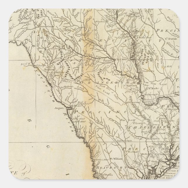 Staat South Carolina Quadratischer Aufkleber (Vorderseite)