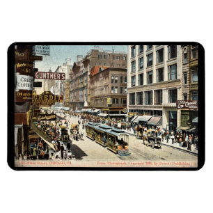 Staat St Chicago IL Vintag 1905 Postkarte Magnet