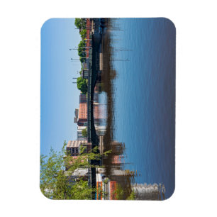 Staat Straßenbrücke durch den Fluss Milwaukee Magnet