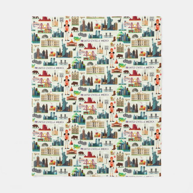 Staat-Symbol-Muster Fleecedecke (Vorderseite)