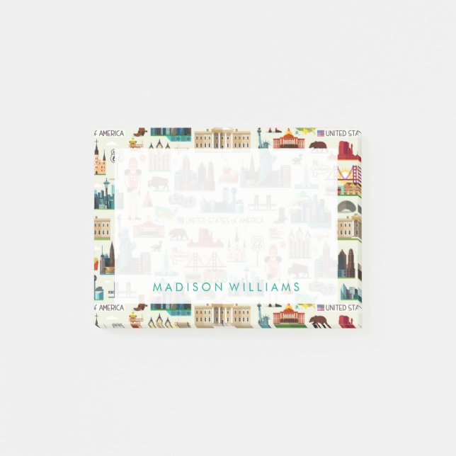 Staat-Symbol-Muster Post-it Klebezettel (Vorderseite)