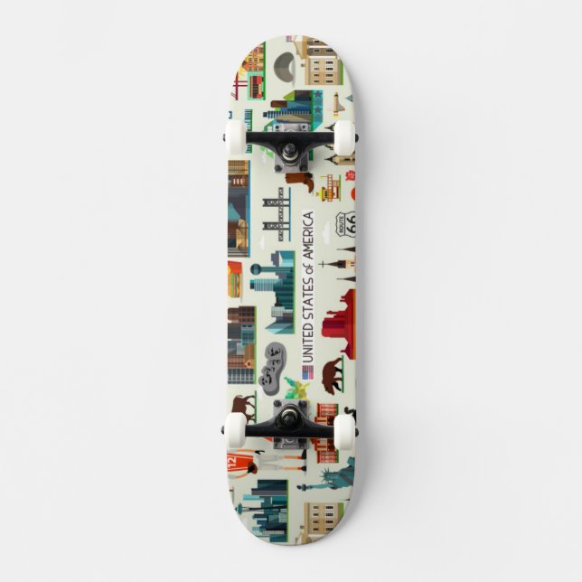 Staat-Symbol-Muster Skateboard (Vorderseite)