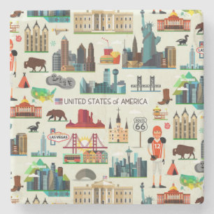 Staat-Symbol-Muster Steinuntersetzer