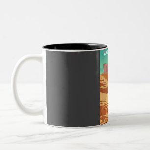 Staat Tal Vintage Reisen Poster Zweifarbige Tasse