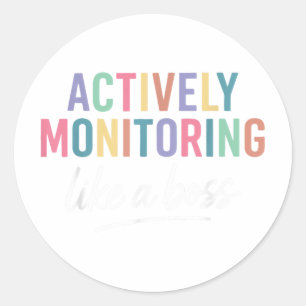 Staat Testing Lehrer aktives Monitoring wie B Runder Aufkleber
