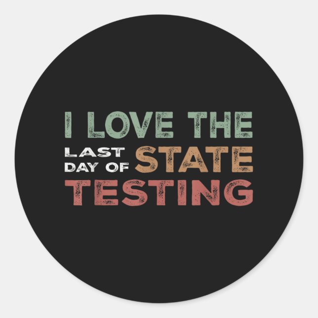 Staat Testwoche Niedlich Student Feier Runder Aufkleber (Vorderseite)