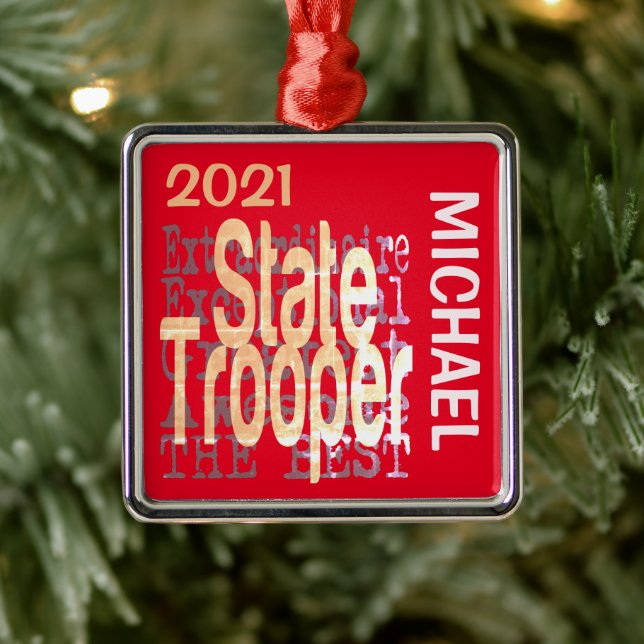 Staat Trooper Extraordinaire CUSTOM Ornament Aus Metall (Baum)
