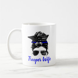 Staat Trooper Highway Patrol Messy Bun Ehefrau Kaffeetasse