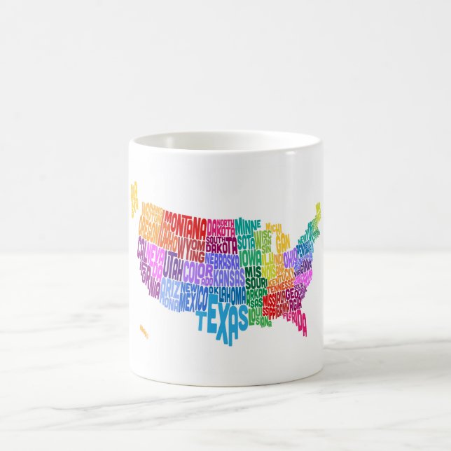 Staat-Typografie-Textabbildung Tasse (Mittel)