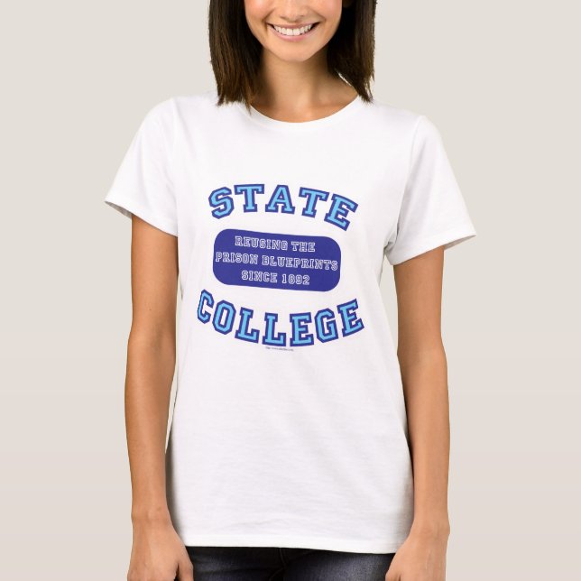Staat Uni Funny Blueprint Motto Design T-Shirt (Vorderseite)