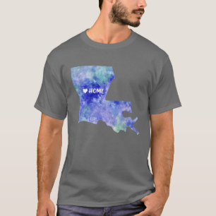 Staat USA Karte Wasserfarbe blau Baton Rouge LA Wa T-Shirt