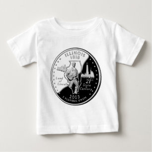 Staat Viertel der rückwärtigen Imitate von Illinoi Baby T-shirt