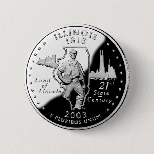 Staat Viertel der rückwärtigen Imitate von Illinoi Button