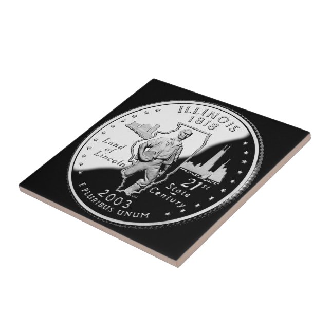 Staat Viertel der rückwärtigen Imitate von Illinoi Fliese (Seite)