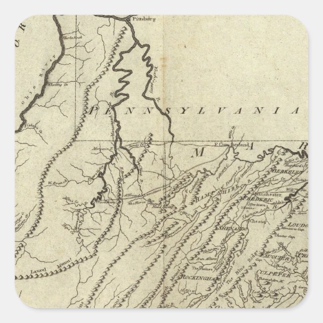 Staat Virginia Quadratischer Aufkleber (Vorderseite)