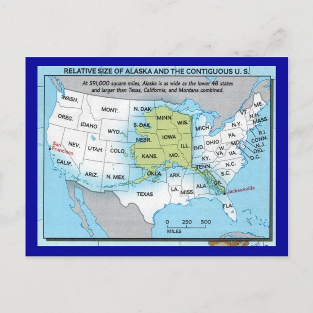 Staat von Alaska Postkarte (Vorderseite)