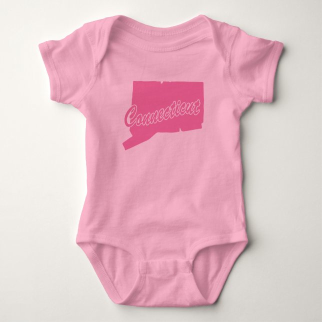 Staat von Connecticut Shape Baby Bodysuit Strampler (Vorderseite)