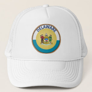 Staat von Delaware Flag Siegel Trucker Hat Truckerkappe