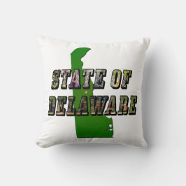 Staat von Delaware Picture Text & Map Kontur Kissen