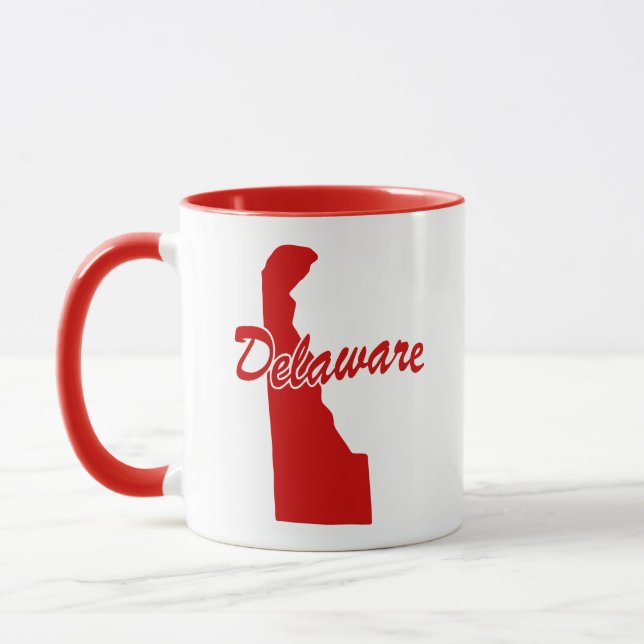 Staat von Delaware Shape Red Tasse (Links)