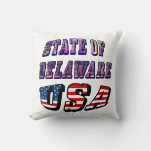 Staat von Delaware USA Foto & Flag Text Kissen