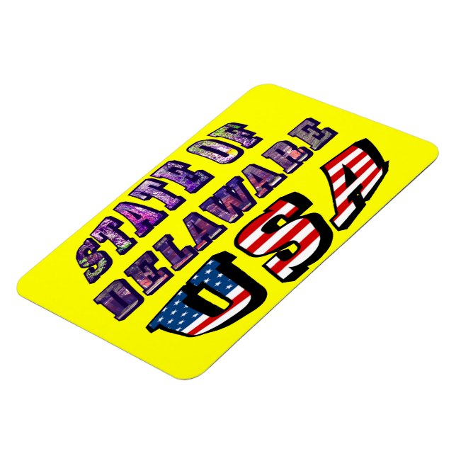 Staat von Delaware USA Foto & Flag Text Magnet (Linke Seite)