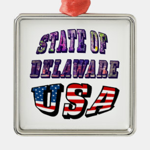 Staat von Delaware USA Foto & Flag Text Ornament Aus Metall