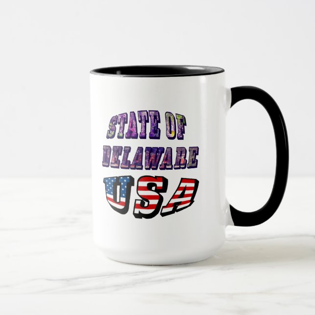 Staat von Delaware USA Foto & Flag Text Tasse (Rechts)
