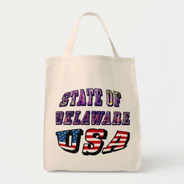 Staat von Delaware USA Foto & Flag Text Tragetasche (Vorne)