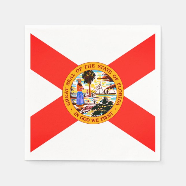 Staat von Florida Flag Papier Napkins Serviette (Vorderseite)