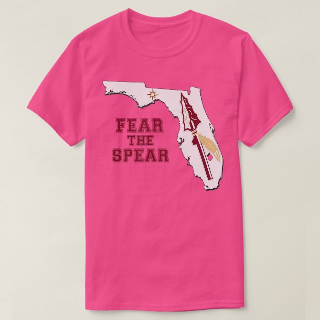 Staat von Florida fürchten den Speer (mehrfarbig) T-Shirt (Design vorne)