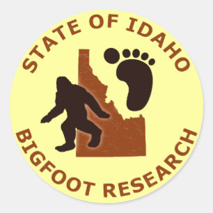 Staat von Forschung Idahos Bigfoot Runder Aufkleber