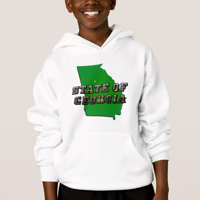 Staat von Georgia Map Kontur and Picture Text Hoodie (Vorderseite)