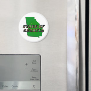 Staat von Georgia Map Kontur and Picture Text Magnet