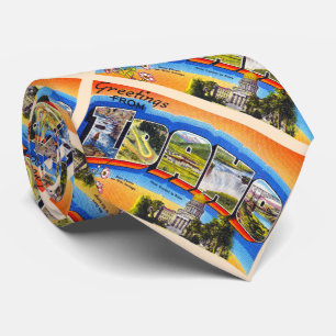 Staat von Idaho ID Vintager Großbuchstabe Postkar Krawatte